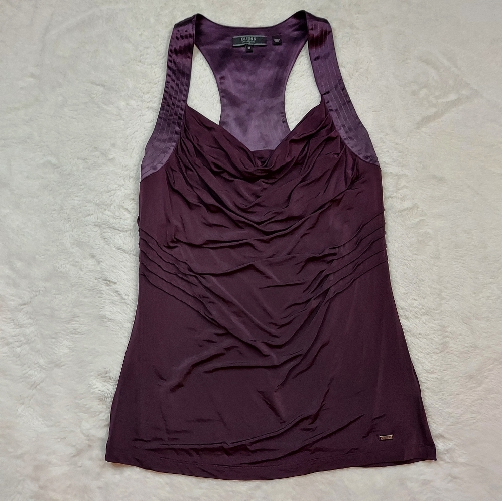 Guess Eggplant Purple Sleeveless Blouse Size M